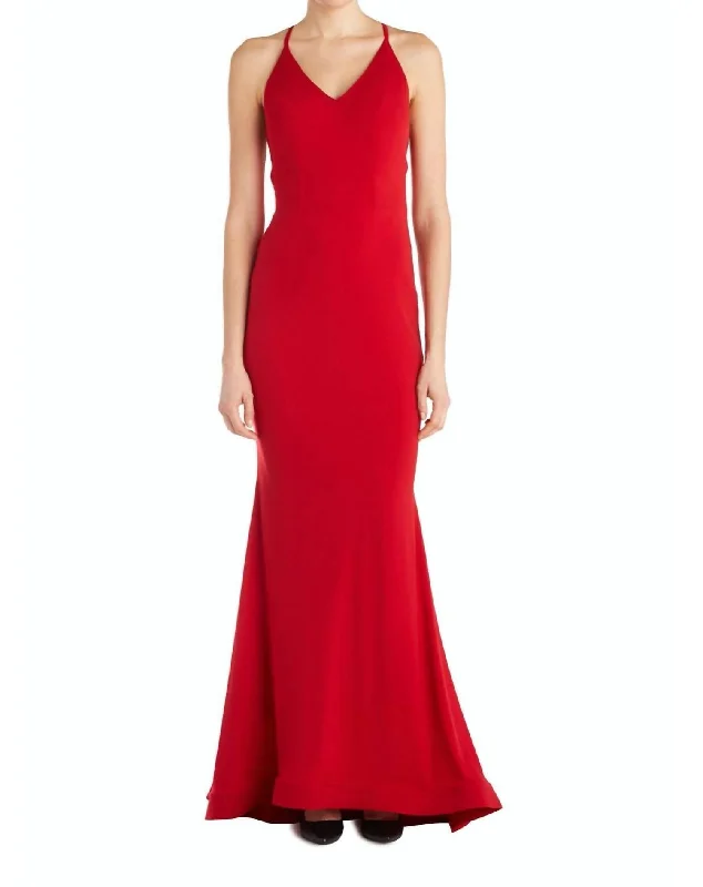 Evening Gown In Red Neutral tone unclassified dresses