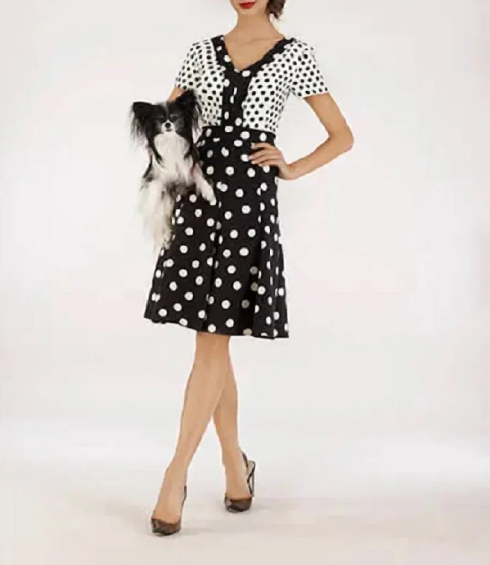 Polka Dot Dress In Black/white Long sleeve unclassified dresses
