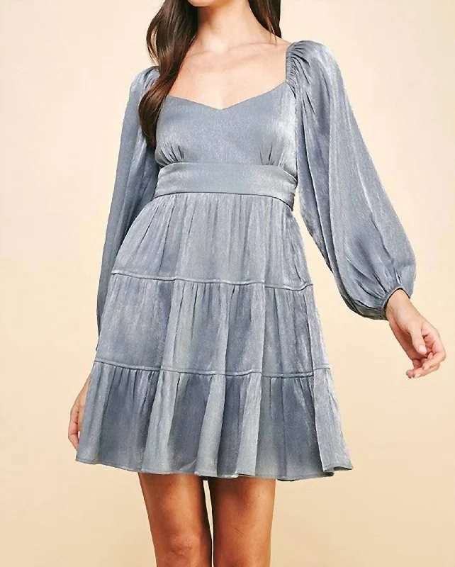 Be Dazzled Dress In Blue/grey Breathable unclassified dresses