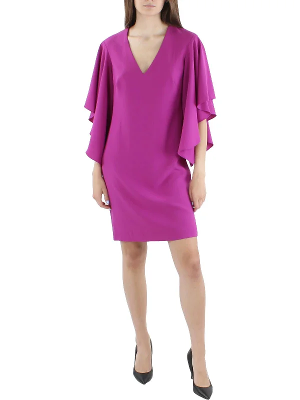 Womens Knit Flutter Sleeves Shift Dress Elegant unclassified dresses