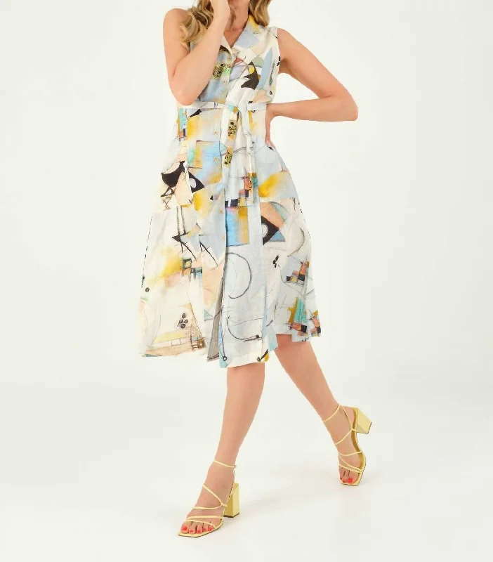 Lori Sleeveless Dress In Off-White/multi Sleeveless unclassified dresses