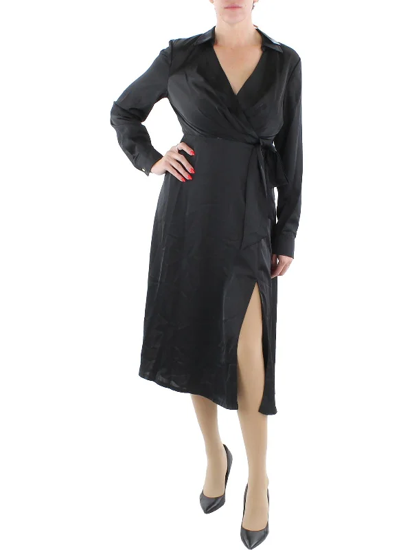 Womens Surplice Collared Wear to Work Dress Open-back unclassified dresses