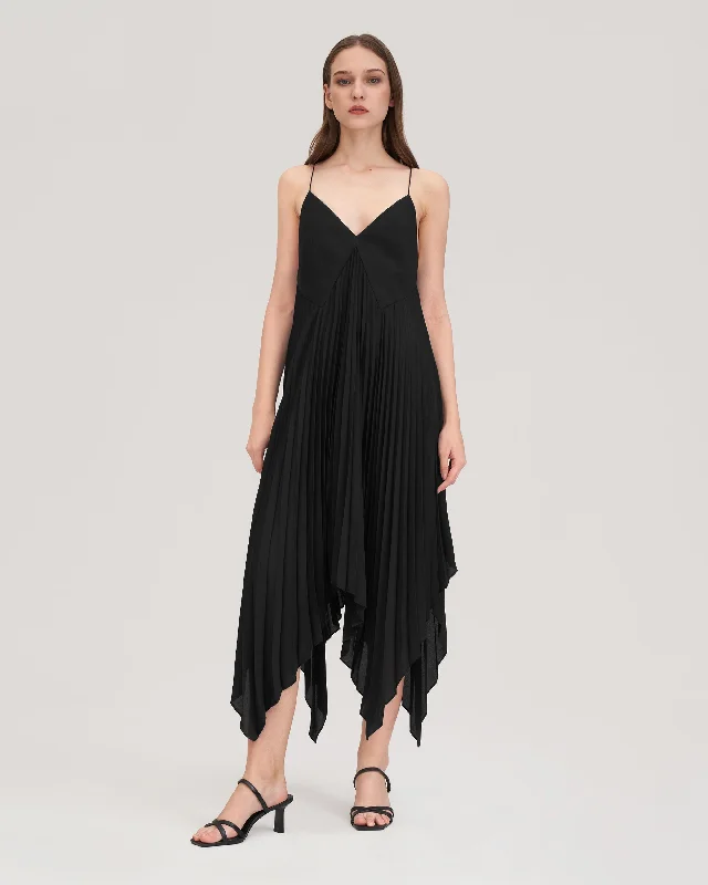 Pleated Silk Daisy Dress for Women One-shoulder unclassified dresses