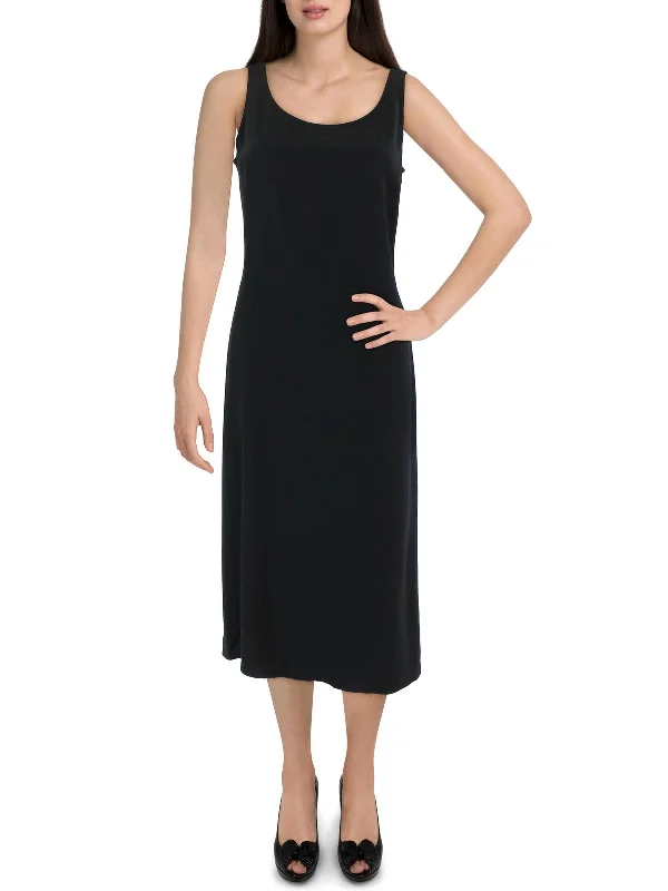 Womens Crinkled Full-Length Shift Dress Halter unclassified dresses