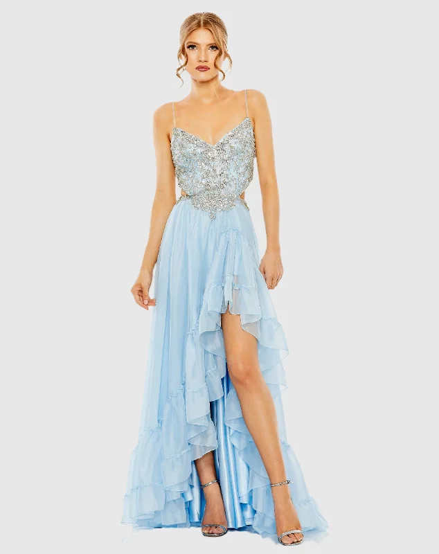 Embellished Cut Out Open Back High Low Gown Luxury unclassified dresses