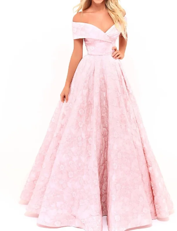 Off The Shoulder Ballgown In Pink Fashionable unclassified dresses