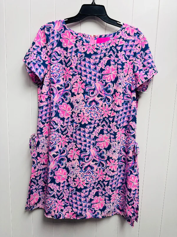 Dress Designer By Lilly Pulitzer In Blue & Pink, Size: 14 Unique unclassified dresses