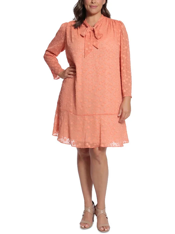 Plus Womens Metallic Polka Dot Shift Dress Plus size unclassified dresses