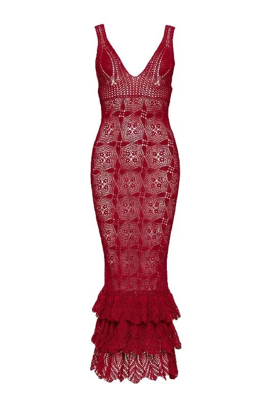 Women's Ali Crochet Dress In Red Best-selling unclassified dresses