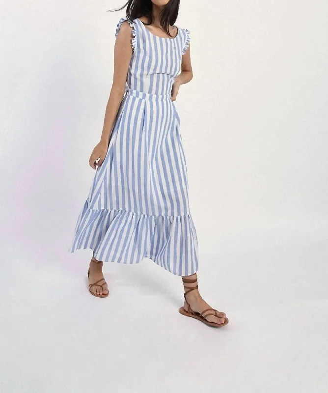 Striped Dress In Blue Designer unclassified dresses