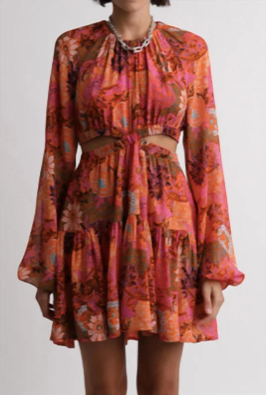 Izzy Dress In Pink Orange Multi Winter unclassified dresses