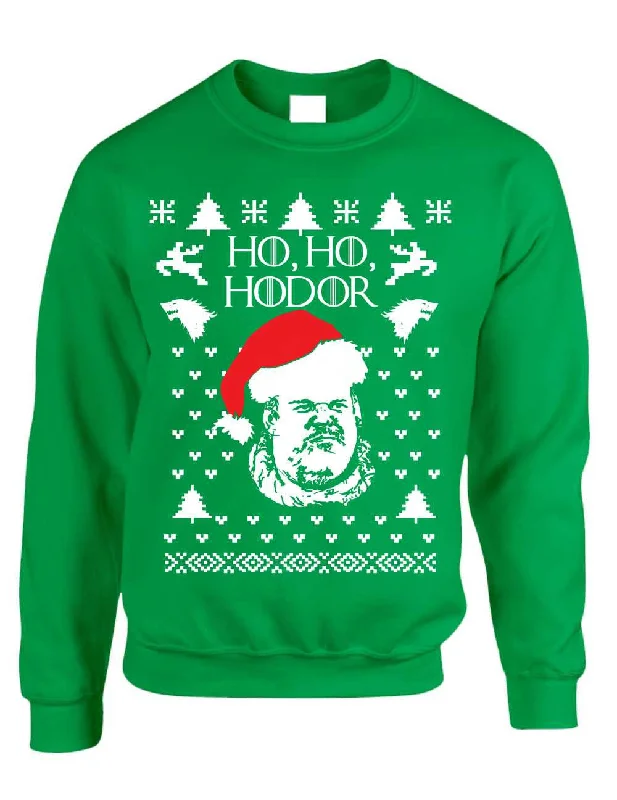 Adult Crewneck Sweatshirt Ho Ho Hodor Ugly Christmas Sweater Simple Hoodies for Women