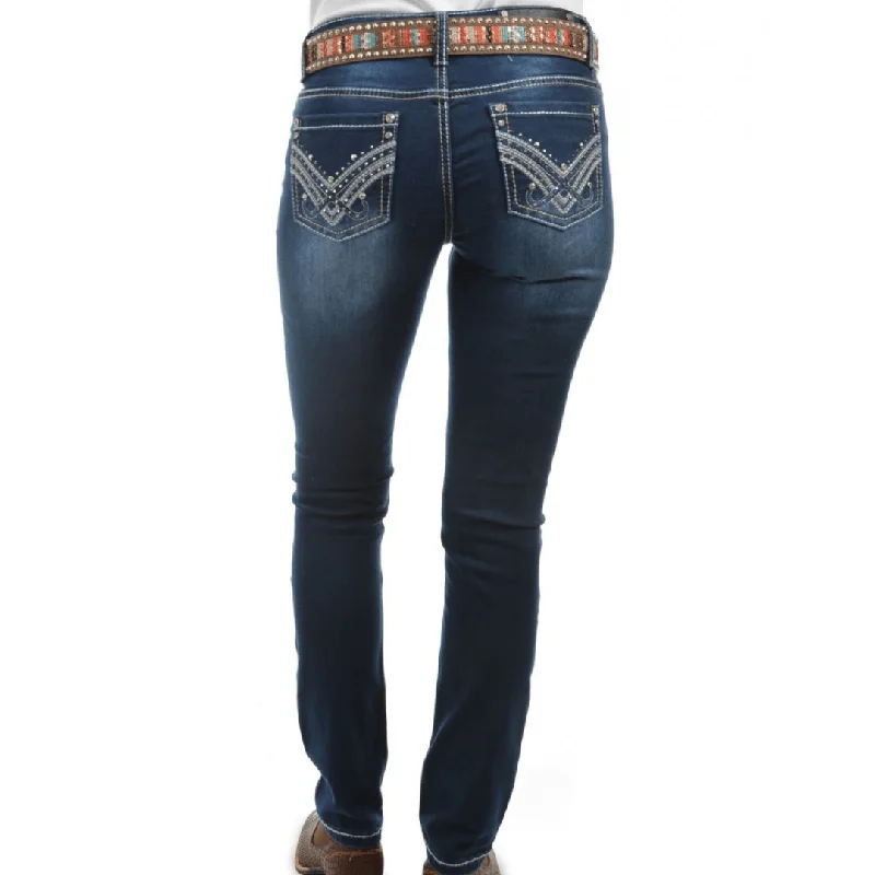Pure Western Womens Harlee MID-RISE, Skinny Jean- 32" leg