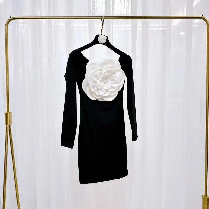 Gardenia Long Sleeve Floral Embellished Mini Dress Clubbing mini dresses