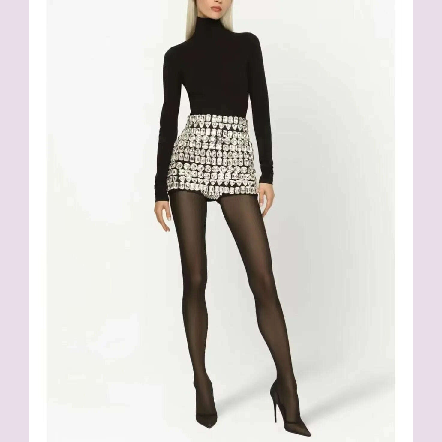 High Quality Black Color Women Sexy Big Crystal Bodycon Mini Shorts Celebrate Nightclub Party Bar Dancer Wear High Quality Anniversary mini dresses