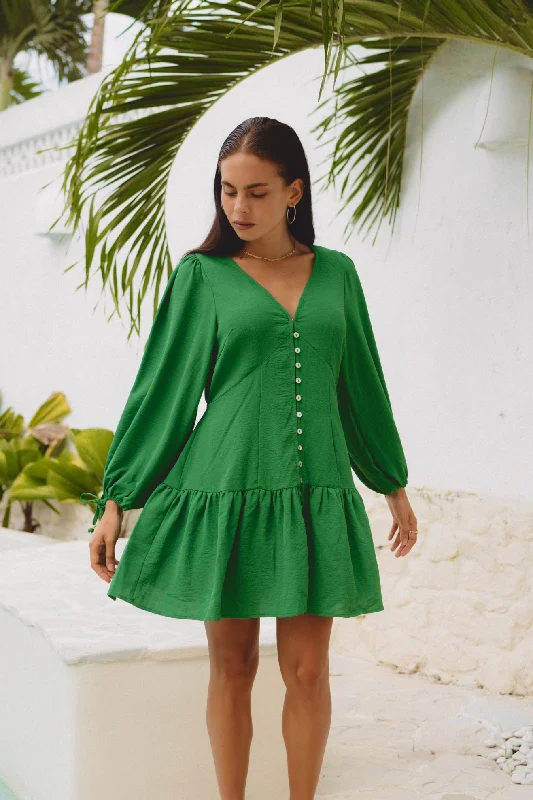 Rina Green Button Down Mini Dress Urban Outfitters mini dresses