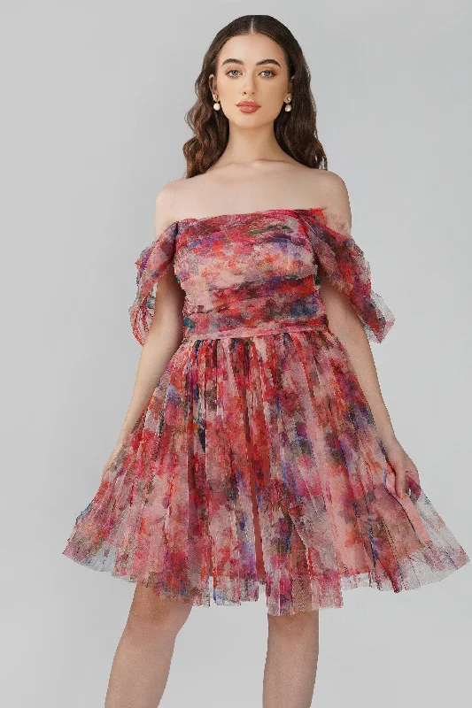 Sydney Mixed Floral Tulle Mini Dress Red carpet mini dresses
