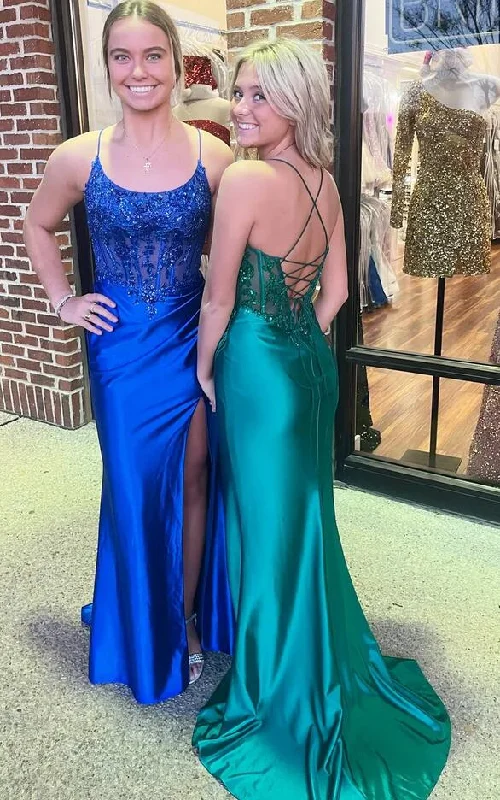Appliques Scoop Neck Mermaid Long Formal Dress  PC1267 Summer maxi dresses