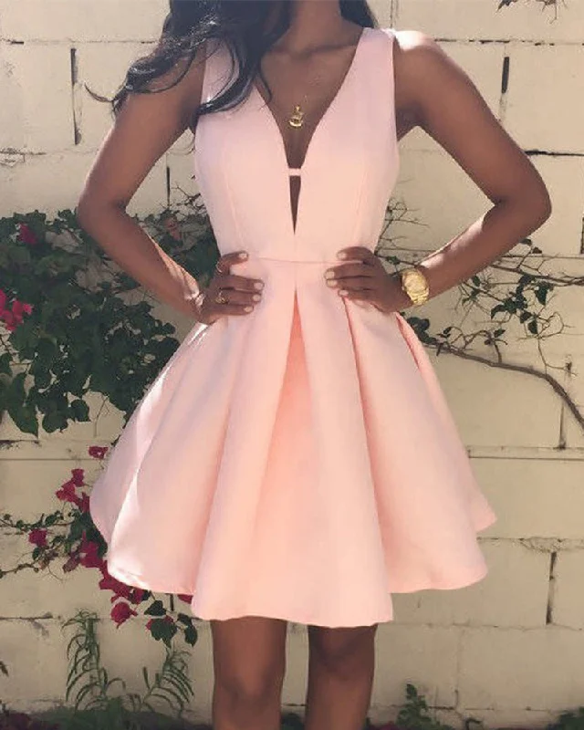 Beautiful A Line Sexy Blush Coral Pink Short Prom Dress Girls Short Homecoming Junior Cocktail Party Gown SP10906 Maternity party dresses