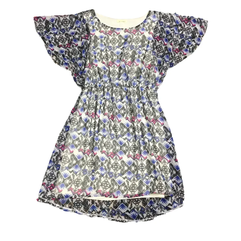 Blue & Grey Dress Casual Short Mi Ami, Size M--Pleated Mini Skirt