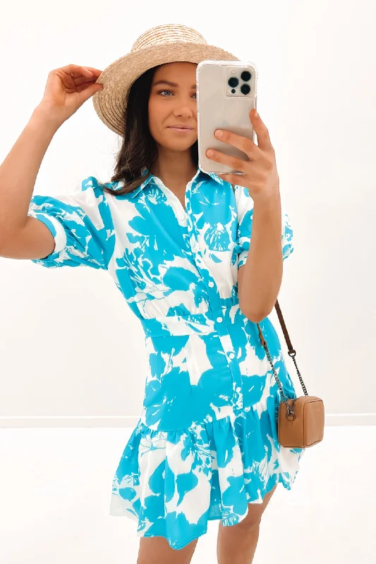 Emilie Mini Dress Blue--Trendy Mini Skirt