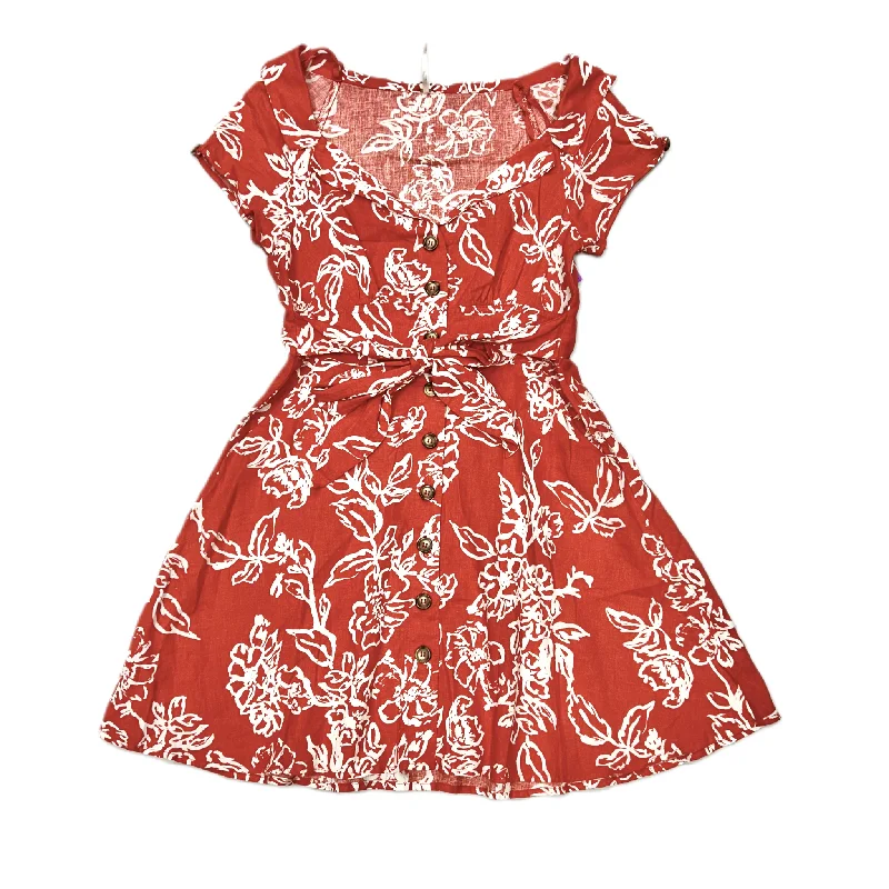 Red & White Dress Casual Short By Free People, Size: S--Cozy Denim Mini Skirt
