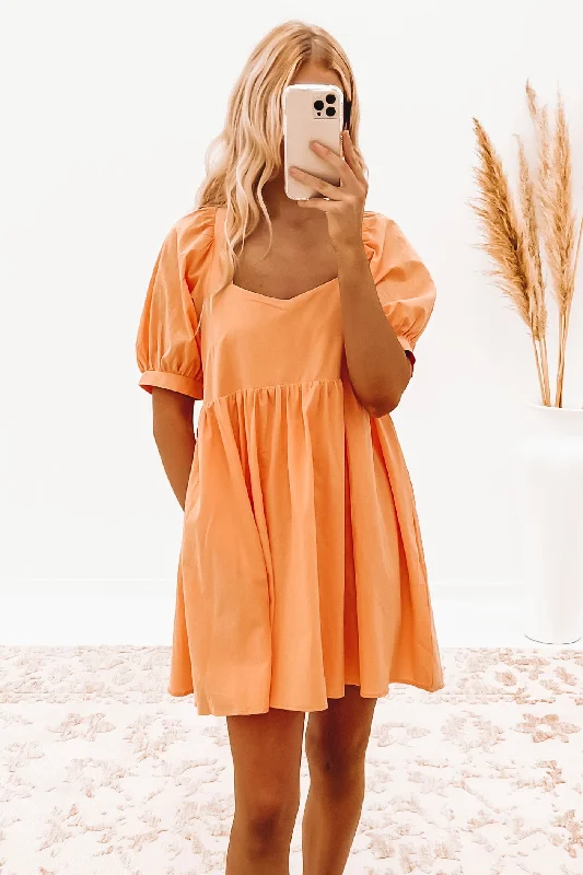 Stormi Mini Dress Orange--Casual Mini Skirt