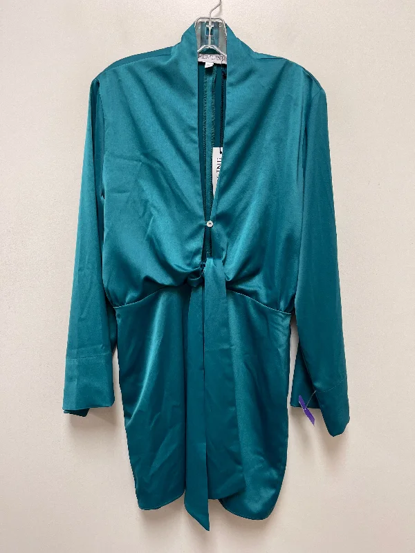 Teal Dress Casual Short Cmb, Size L--Mini Skirt Set