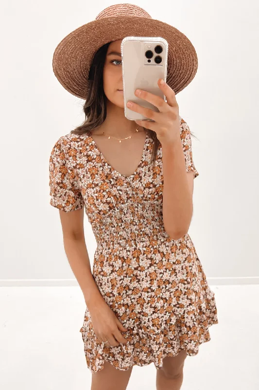 Willa Floral Mini Dress Print--Flirty Mini Skirt