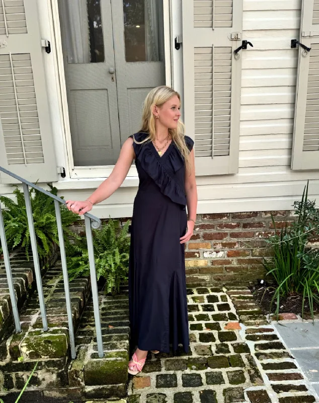 Quinn Maxi Dress Navy Plaid Maxi Skirt