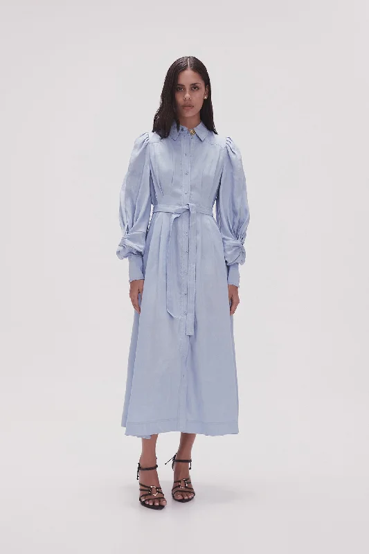 Bonnie Knot Sleeve Midi Dress Printed Satin Midi